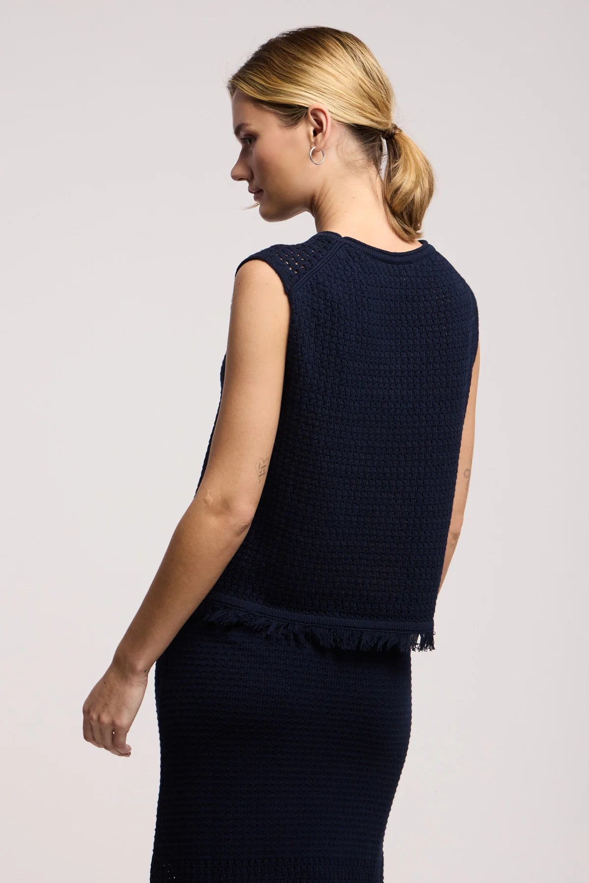 Velvet - Cova - Mesh Cotton Knit Top