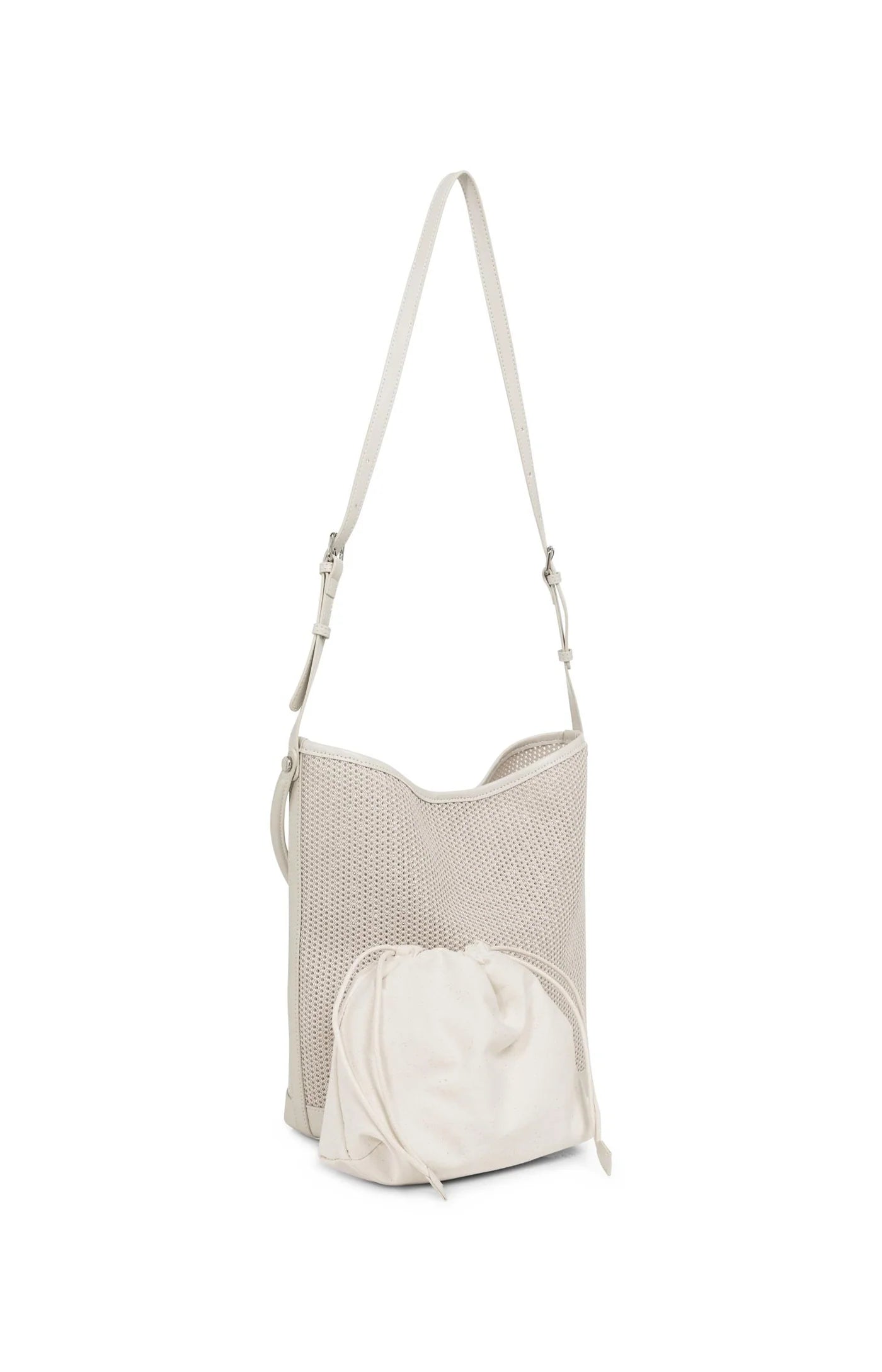 YAYA - Mesh Shoulder Bag in Warm Dust Sand