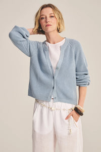 Velvet - Mirae - Pima Cotton Cardigan in Stream