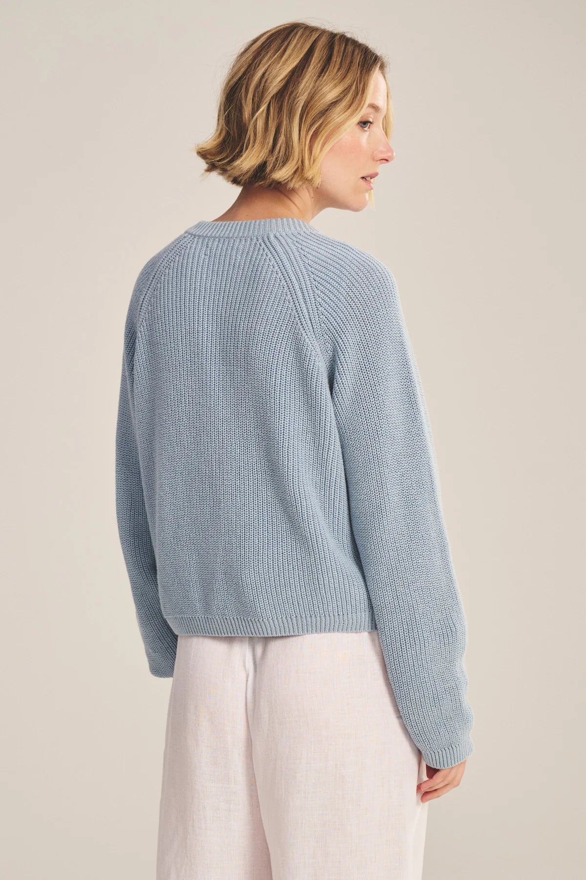 Velvet - Mirae - Pima Cotton Cardigan in Stream