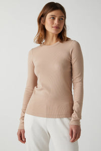 Velvet - Camino - Modal Rib Long Sleeve in Nude