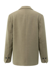 YAYA - Oversized Blazer with Sleeve Tape Detail in Capers Melange