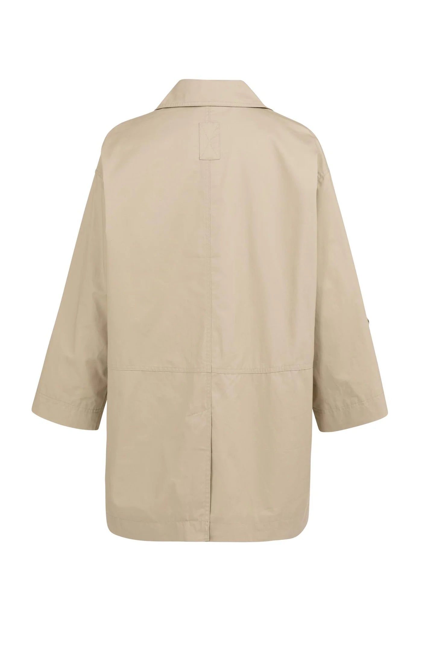 YAYA - Oversized Cotton Mid Length Jacket in Sandstone Beige