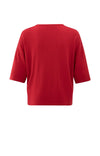 YAYA - Oversized fine knitted T-shirt in Scarlet Sage Red