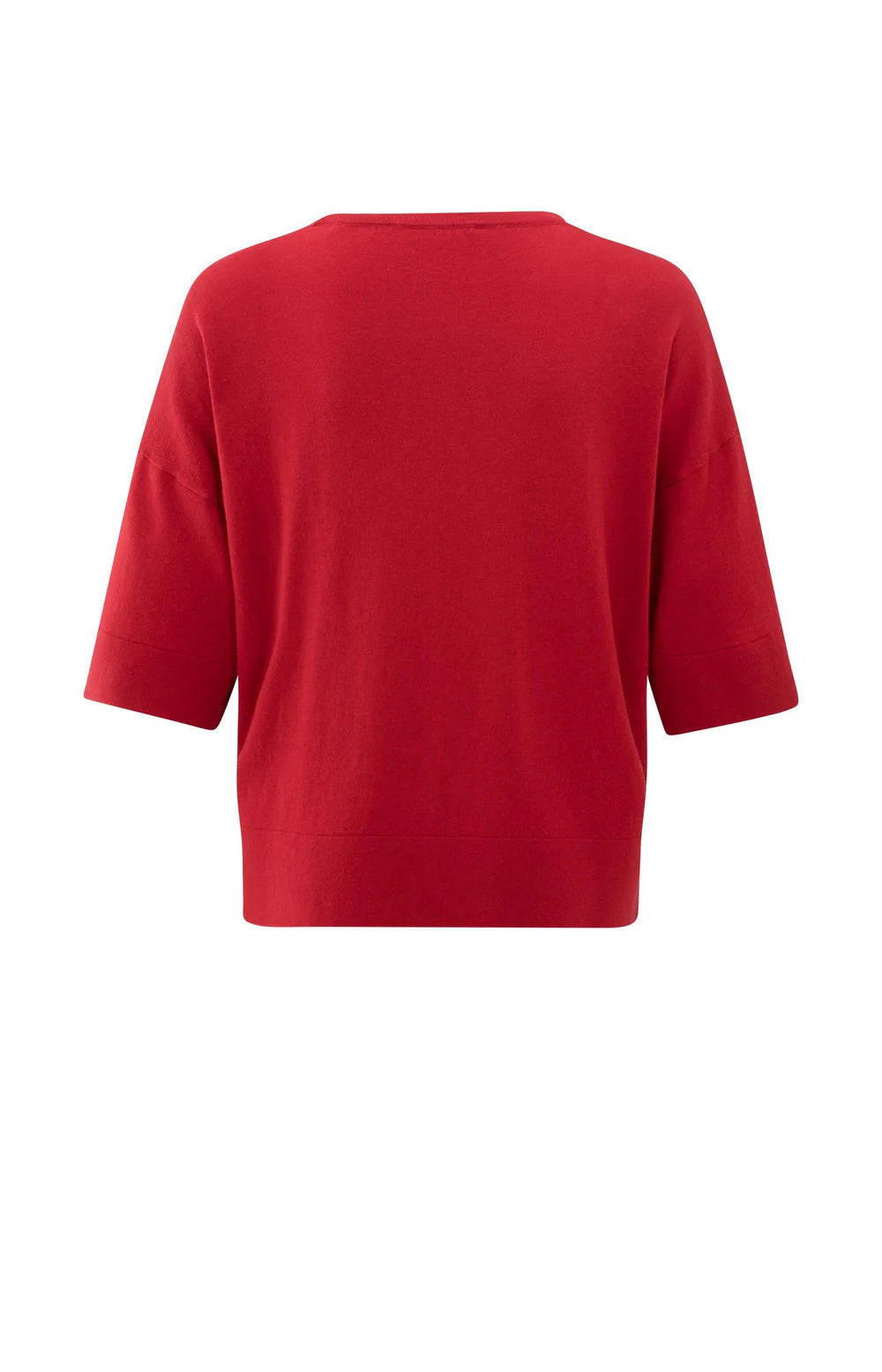 YAYA - Oversized fine knitted T-shirt in Scarlet Sage Red