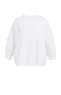 YAYA - Oversized Jersey Top with Cuffs in Pure White