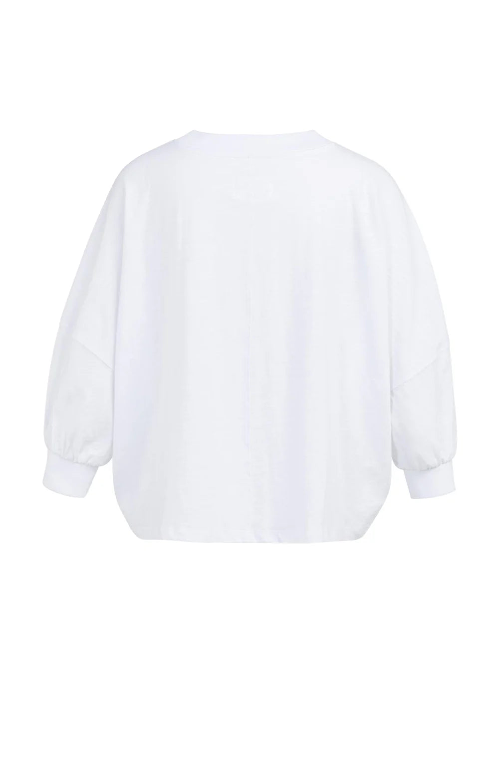 YAYA - Oversized Jersey Top with Cuffs in Pure White