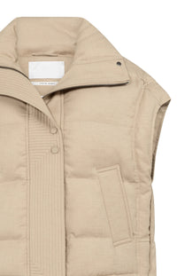 YAYA - Oversized Padded Bodywarmer with Collar in Gold