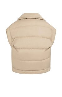YAYA - Oversized Padded Bodywarmer with Collar in Gold
