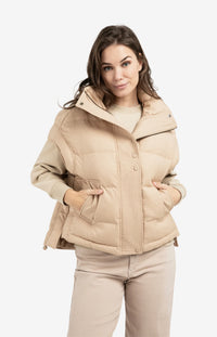 YAYA - Oversized Padded Bodywarmer with Collar in Gold