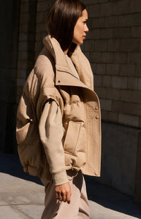 YAYA - Oversized Padded Bodywarmer with Collar in Gold
