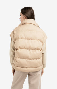 YAYA - Oversized Padded Bodywarmer with Collar in Gold