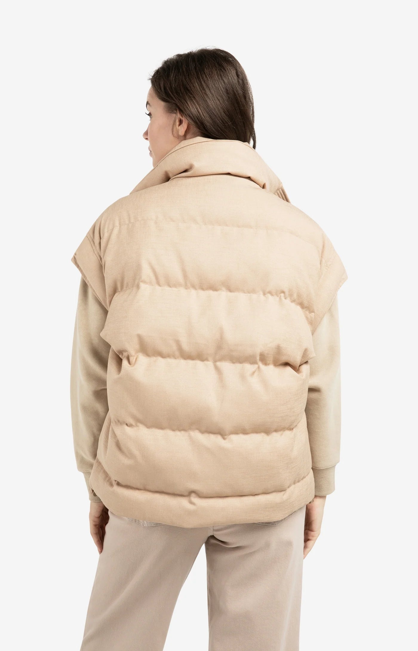YAYA - Oversized Padded Bodywarmer with Collar in Gold