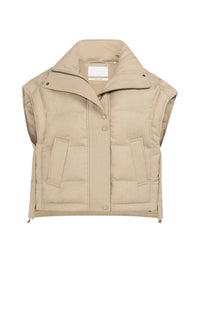 YAYA - Oversized Padded Bodywarmer with Collar in Gold