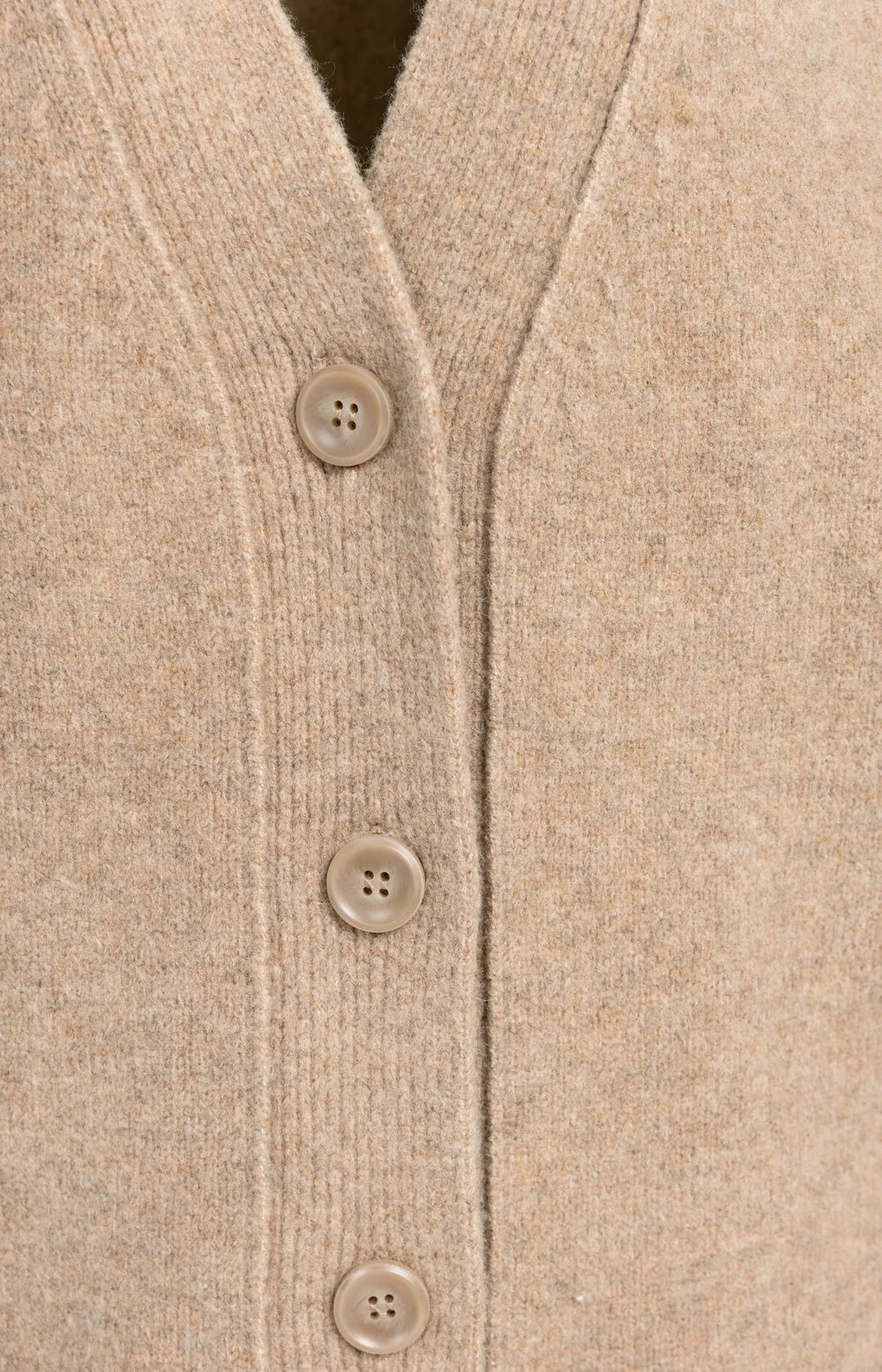 YAYA - Oversized Rib-Knit Cardigan in Dark Beige Melange