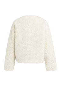 YAYA - Oversized Faux Fur Jacket in Bleached Sand Beige