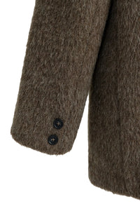 YAYA - Wool Mix Oversized Blazer Jacket with Fancy Closure Detail in Cocoa Brown