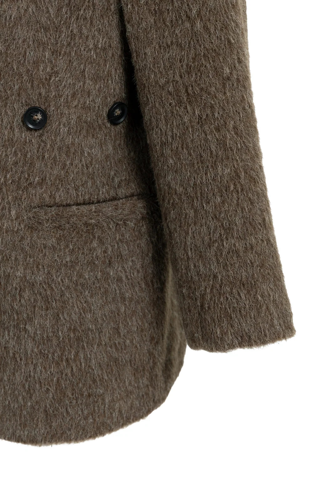 YAYA - Wool Mix Oversized Blazer Jacket with Fancy Closure Detail in Cocoa Brown