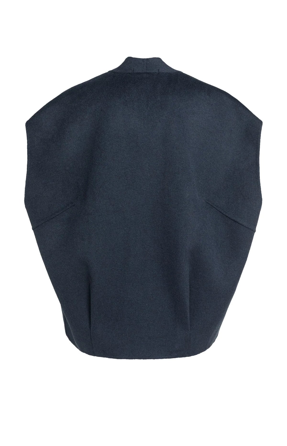 YAYA - Oversized Wool Blend Bodywarmer in Cat Black Melange