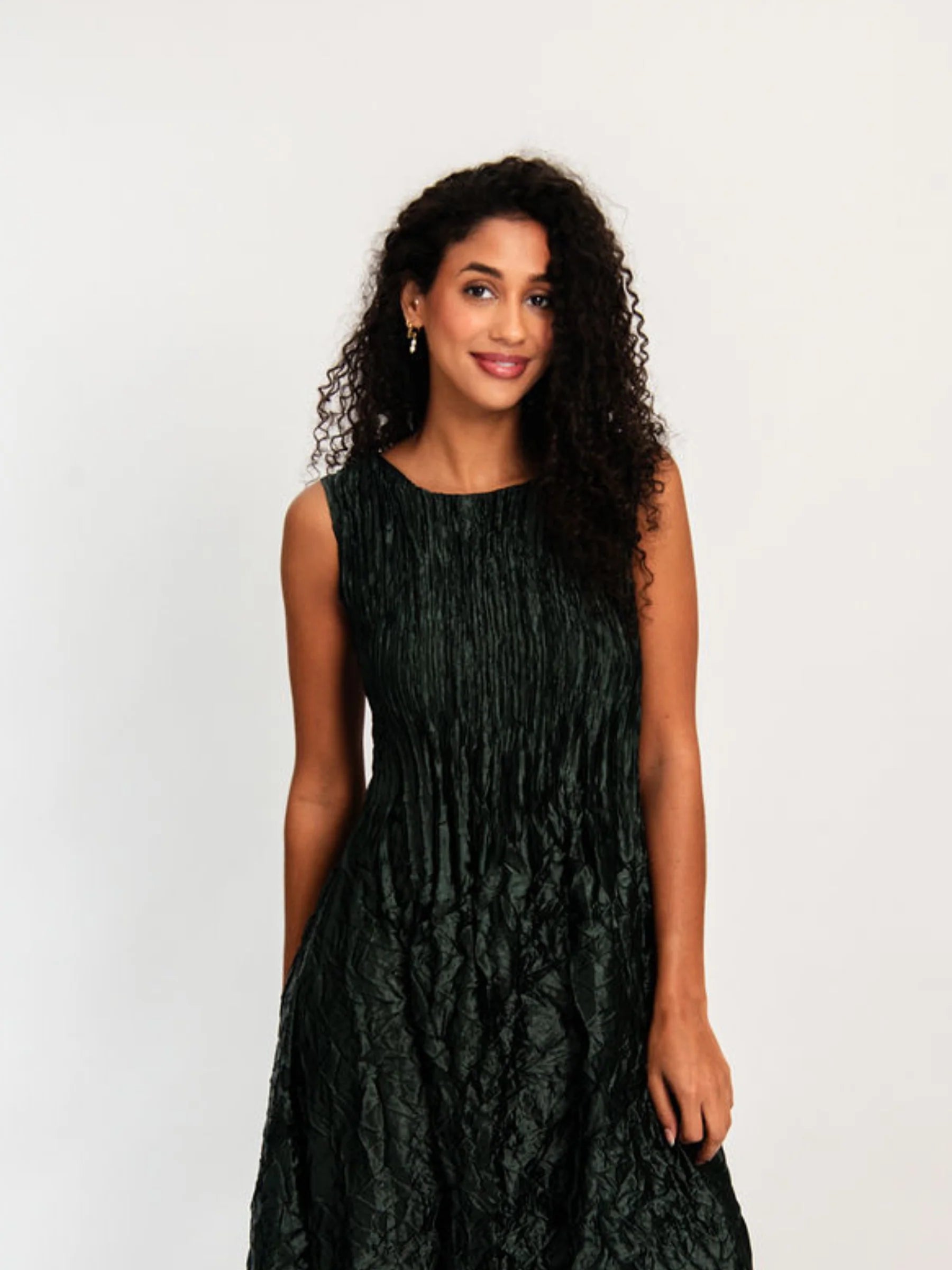 Alquema - Pippi Smash Dress in Metallic Forest