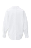 YAYA - Poplin Blouse with Polo Collar in Pure White