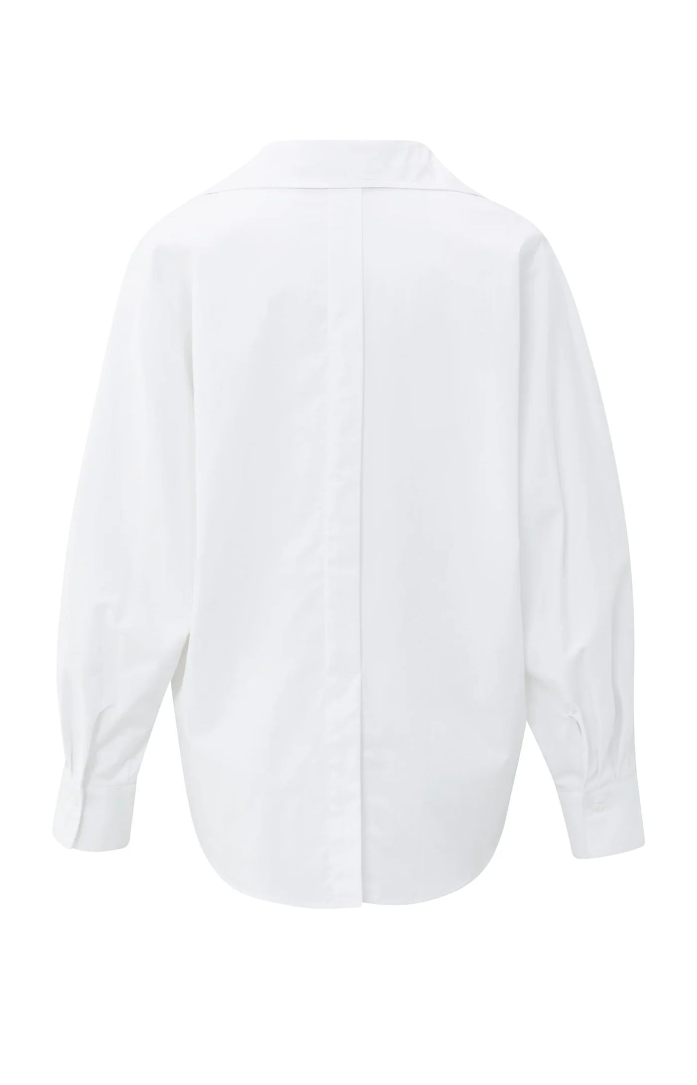 YAYA - Poplin Blouse with Polo Collar in Pure White
