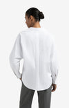 YAYA - Poplin Blouse with Polo Collar in Pure White
