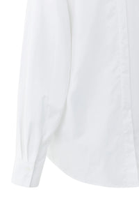 YAYA - Poplin Blouse with Polo Collar in Pure White