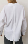 YAYA - Poplin Blouse with Polo Collar in Pure White