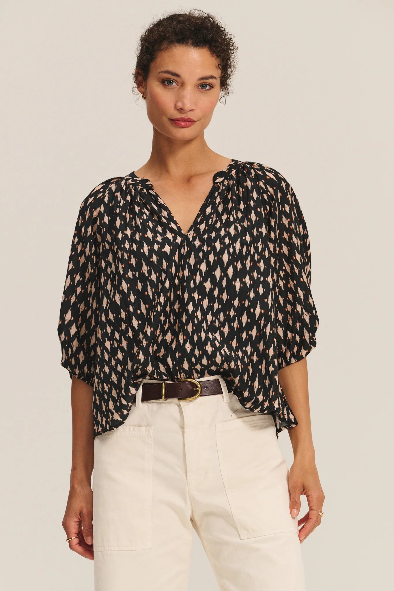 Velvet - Harmony - Printed Cotton Blend Blouse in Nightfall