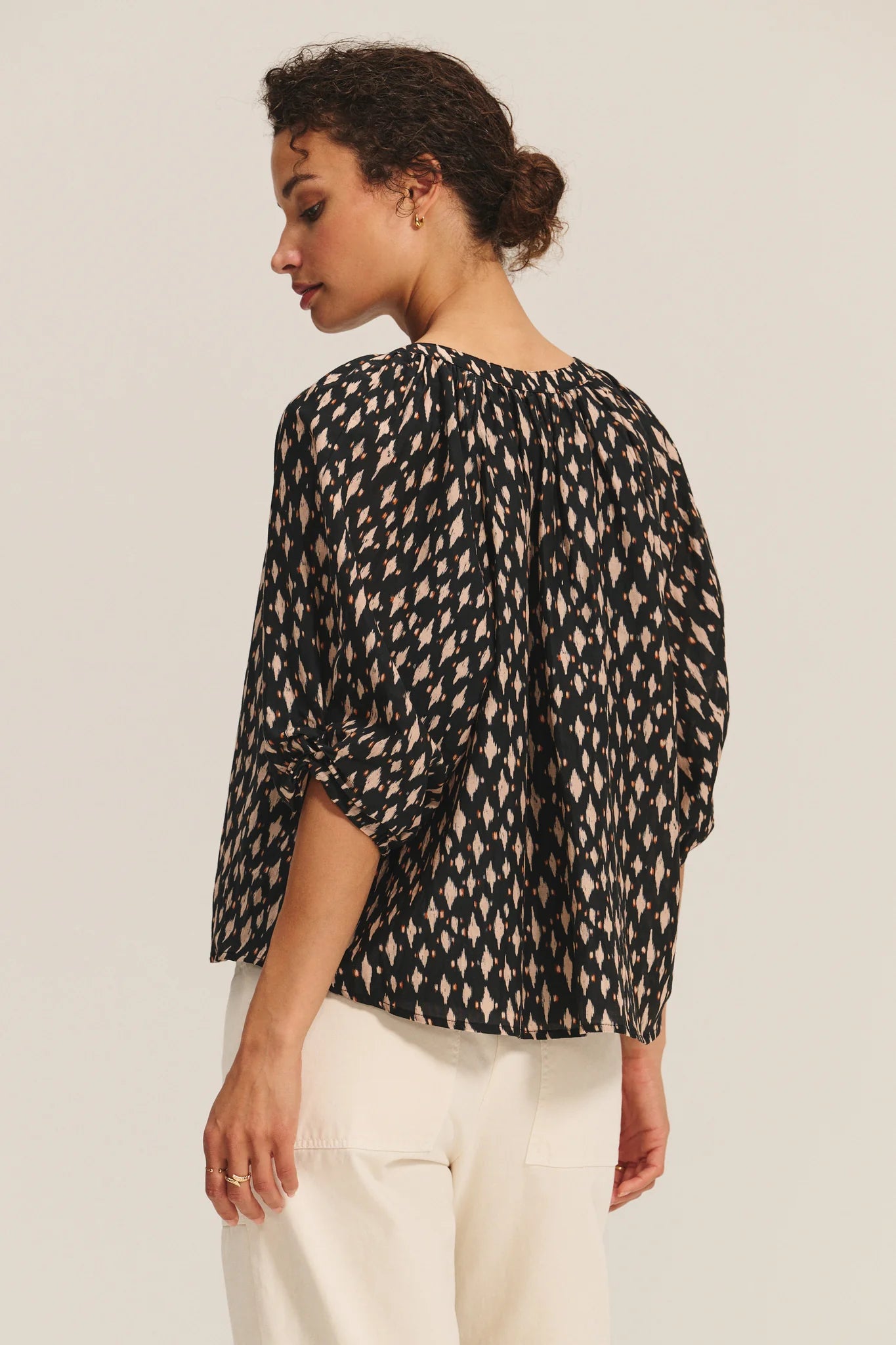 Velvet - Harmony - Printed Cotton Blend Blouse in Nightfall