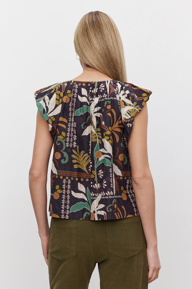 Velvet - Camille - Printed Silk Cotton Voile Top