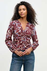 Velvet - Sydney - Printed Cotton Top in Eden