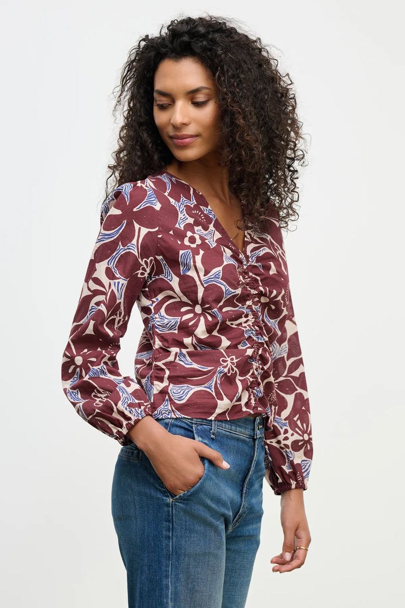 Velvet - Sydney - Printed Cotton Top in Eden