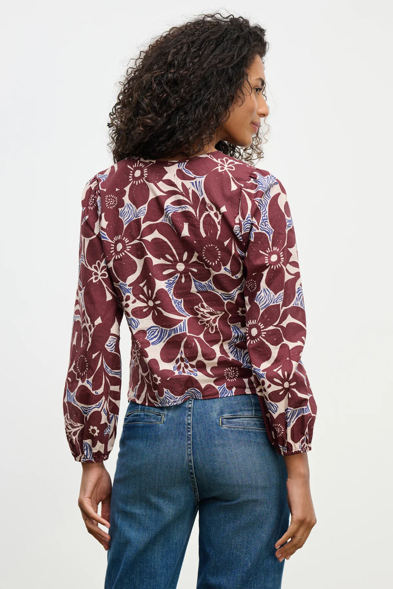 Velvet - Sydney - Printed Cotton Top in Eden