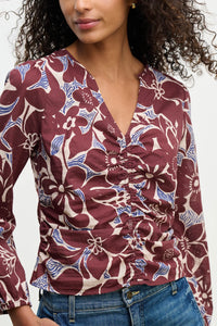Velvet - Sydney - Printed Cotton Top in Eden
