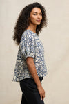 Velvet - Thera - Printed Voile Top in Dove