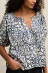 Velvet - Thera - Printed Voile Top in Dove