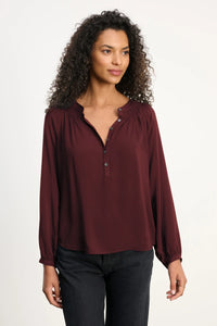 Velvet - Aurelia - Rayon Challis Top in Henna