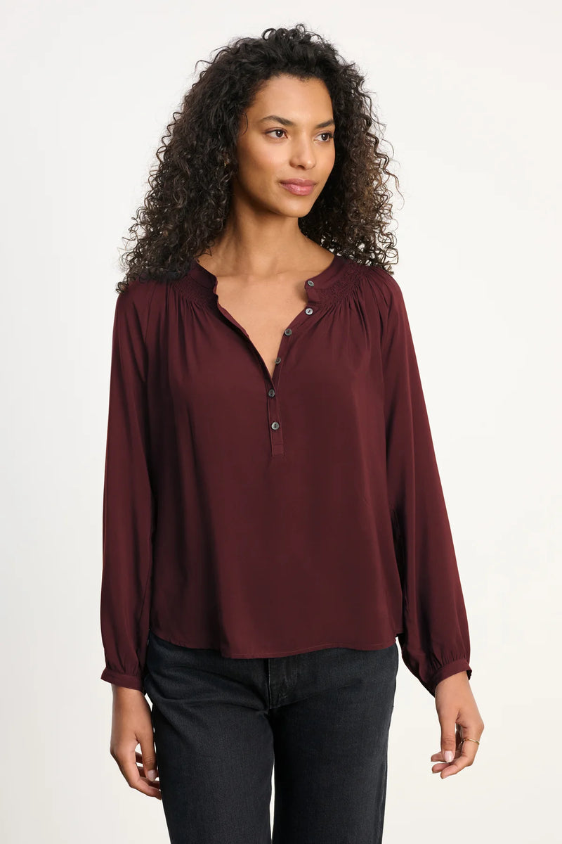 Velvet - Aurelia - Rayon Challis Top in Henna