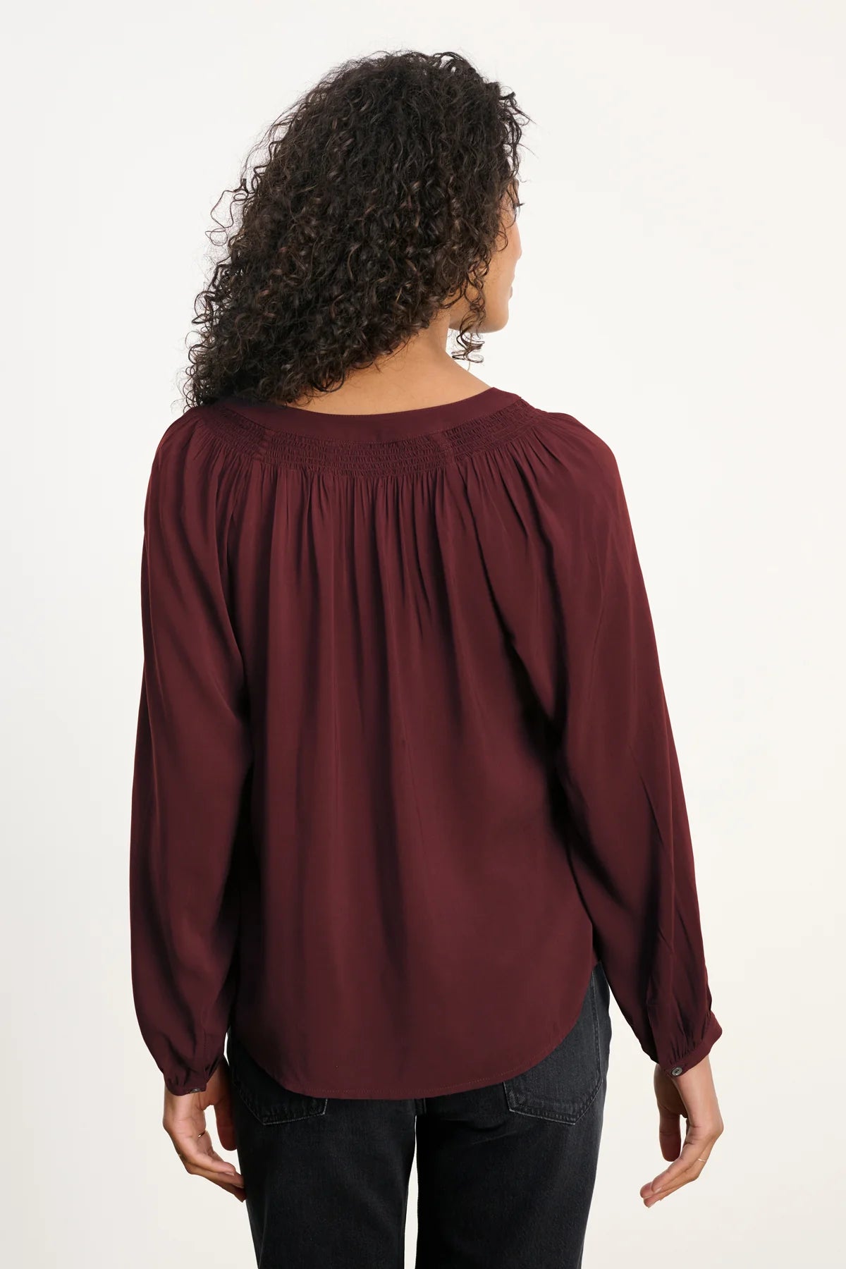 Velvet - Aurelia - Rayon Challis Top in Henna