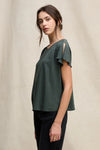 Velvet - Marcel - Rayon Challis Top in Mallard