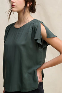 Velvet - Marcel - Rayon Challis Top in Mallard