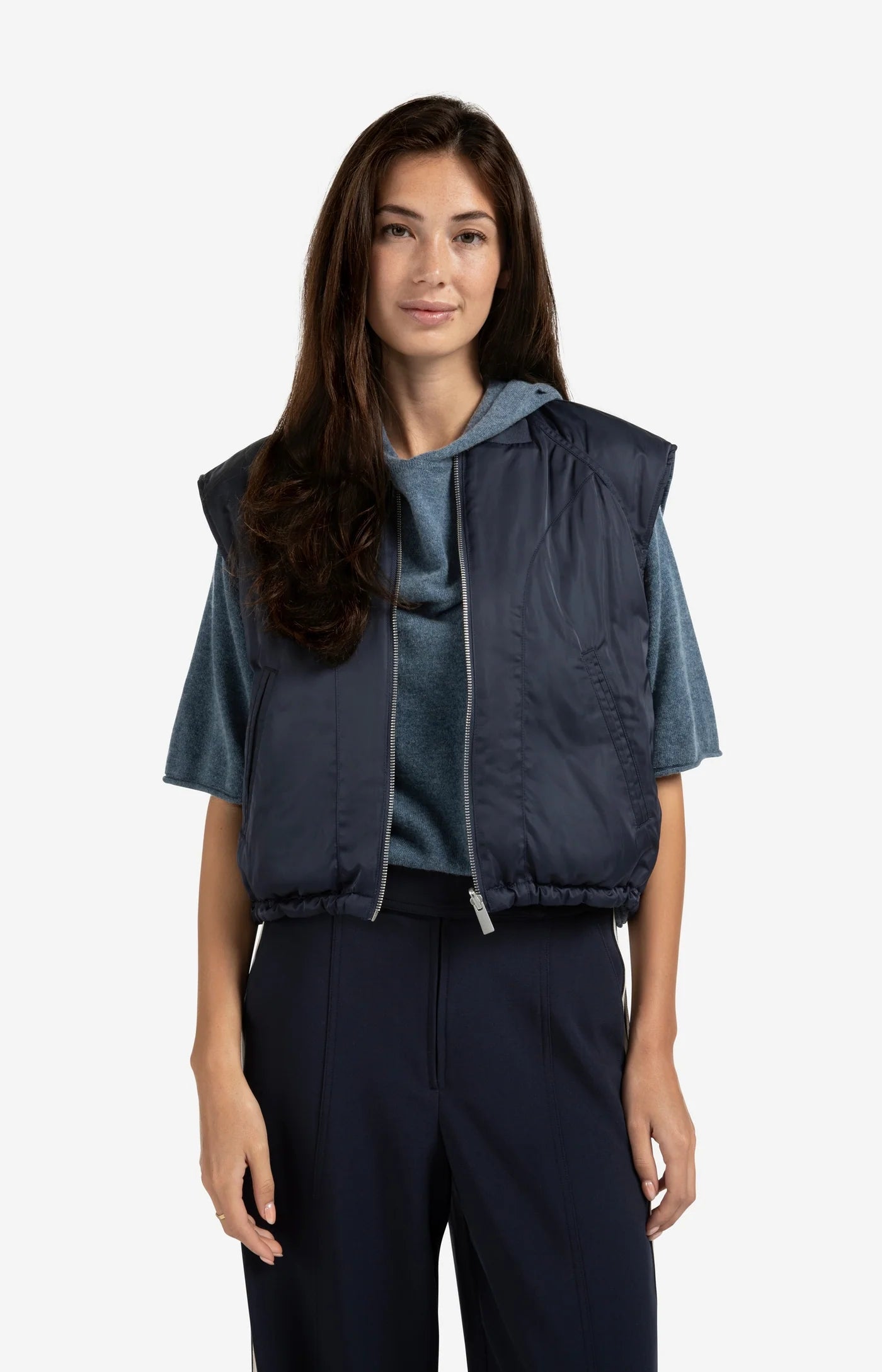 YAYA - Nylon Reversible Bodywarmer - Inkwell Blue