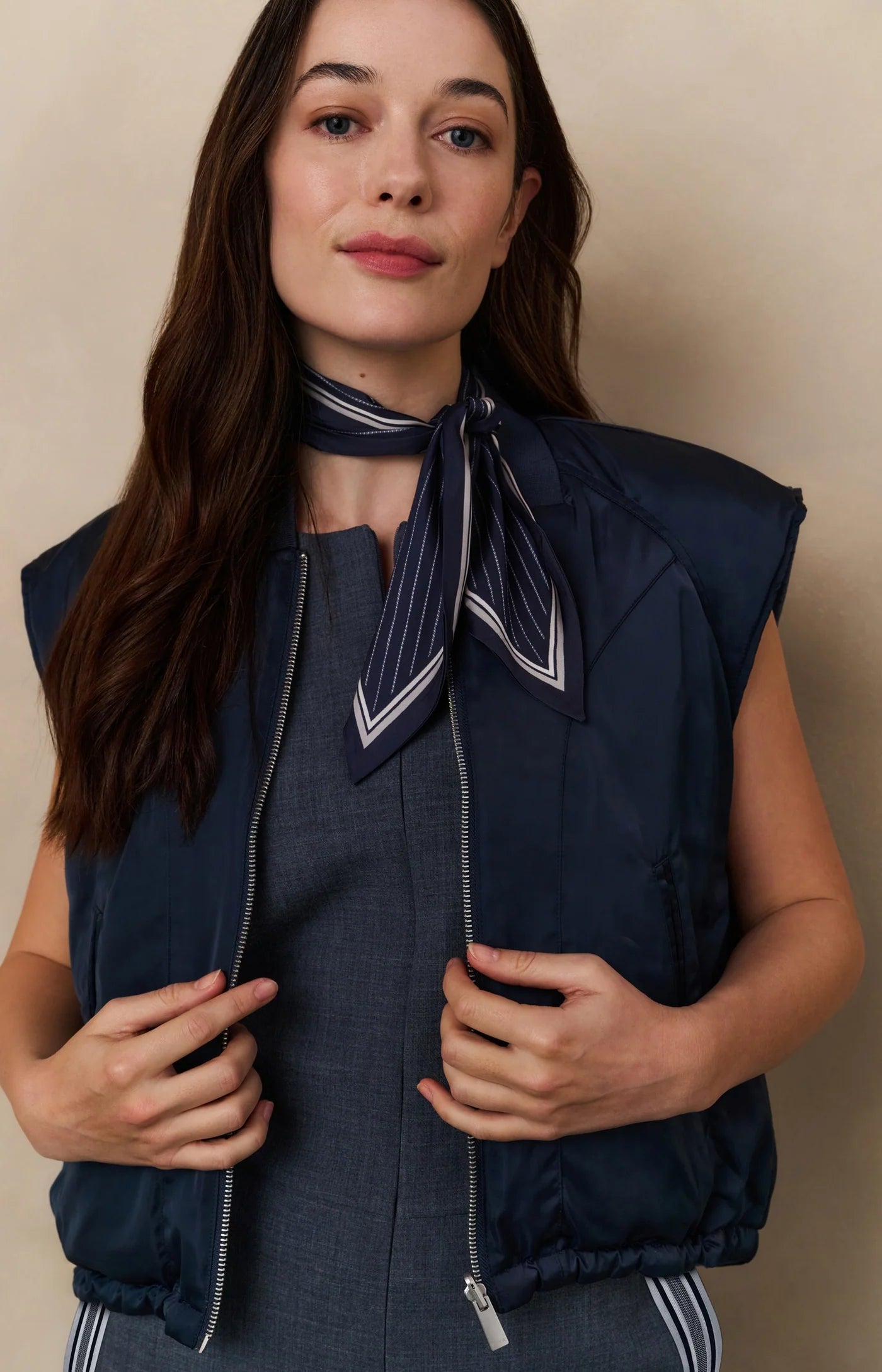 YAYA - Nylon Reversible Bodywarmer - Inkwell Blue