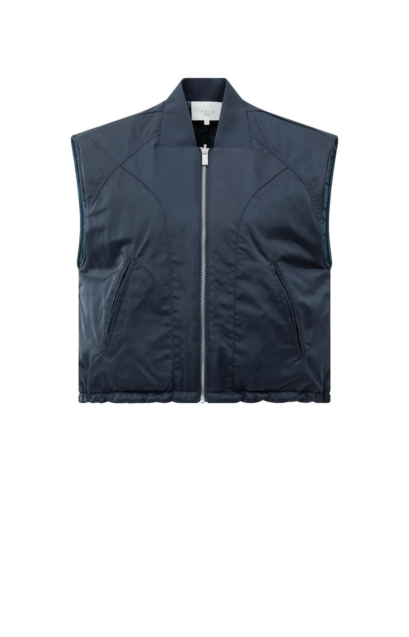 YAYA - Nylon Reversible Bodywarmer - Inkwell Blue