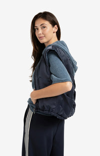 YAYA - Nylon Reversible Bodywarmer - Inkwell Blue