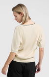 YAYA - Rib Cardigan with Stitch detail in Summer Sand