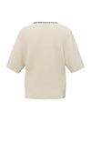 YAYA - Rib Cardigan with Stitch detail in Summer Sand