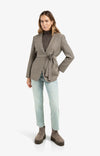 YAYA - Rib Fitted Top in Dark Taupe Grey